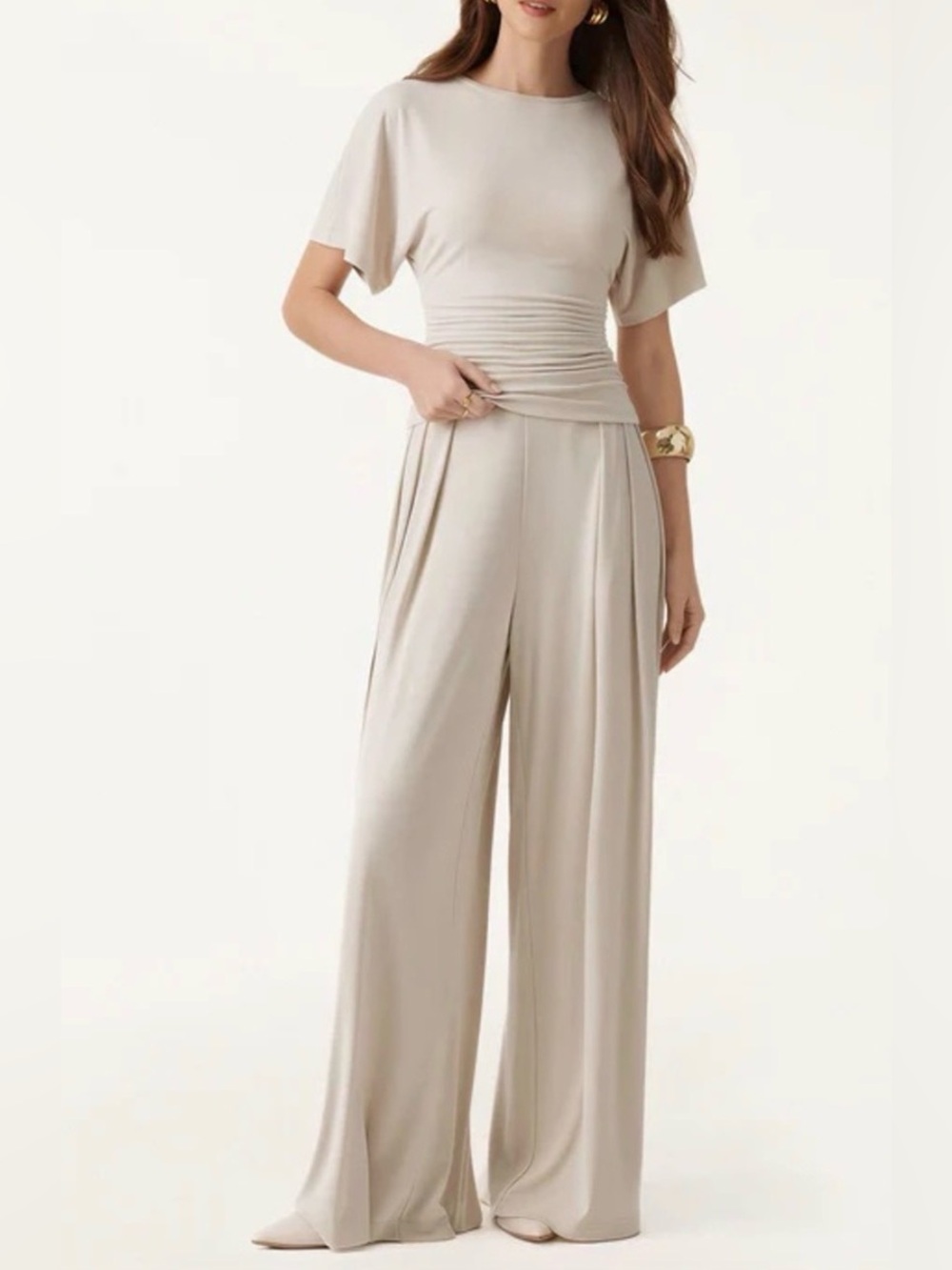 NWT OGL SET - Boatneck Batwing Sleeve Top & Wide Leg Palazzo Pants with Pockets